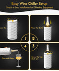 Double Wall Vacuum Insulated Wine Bottle Chiller Keeps Your Sip Dead Froze For Six Hours Skip The Ice Water Drama setup steps.
