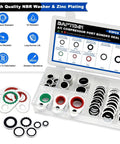 93 Piece AC Compressor Seal Washers Kit Nine Sizes For Your AC System Port Gaskets And O Rings Replacement Universal