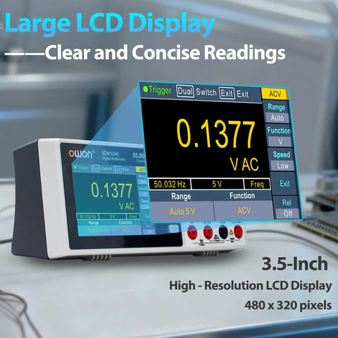 Ultra Slim Digital Multimeter With AC And DC Voltage And Current Measurement Up To 1000V And 10A with 3.5-inch LCD display