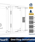Installation guide for Tough As Nails Outdoor EV Charger Enclosure Wall Box with combo lock, showing screws and mounting options.