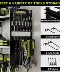 Power Tool Organizer Wall Mount With 16 Slots, 3 Tier Drill And Cordless Tool Storage Holder, Pegboard Sides in garage