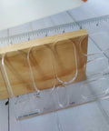 Reliable Acrylic Router Template For Woodworking Diy Bowtie Joint And Grommet Inlay Guide Kit Quarter Inch Thick Laser Cut Jig Tool showing precision guide measurements.