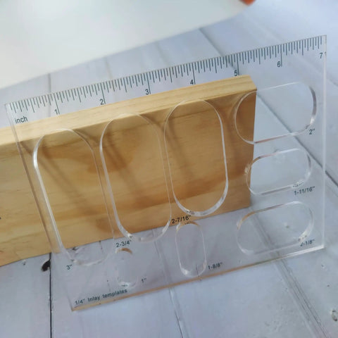 Reliable Acrylic Router Template For Woodworking Diy Bowtie Joint And Grommet Inlay Guide Kit Quarter Inch Thick Laser Cut Jig Tool showing precision guide measurements.