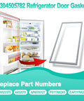 2 Pack Upgraded 5304505782 Freezer Door Gasket Replacement Seal No Fuss 65 By 31 Inch visible with open freezer door.