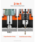 Heavy Duty 1550W Magnetic Drill Press With Powerful 2 Inch Core Bit And 13000N Holding Force For Steel Iron Metals Low Speed 0-550 RPM Reliable Copper Motor Base Stable Performance Jobsite Essential Tool large and small diameter drilling bits.
