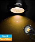 All Metal Landscape Outdoor Spotlights Waterproof IP65 5W 120V Yard Flood Light With Ground Stake 3200K Warm White beam angle