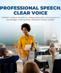 Teacher using All In One Wireless Voice Amplifier With Handheld Mic And Portable Bluetooth Speaker For Teachers And Events, Plug And Play Wireless Karaoke Mic For Singing, PA System With Echo And Sound Effects S98 Pro in classroom.