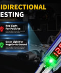 Pro Grade DC Voltage Tester Pen With LED Display 3 To 120V Range Auto Bidirectional Testing Handy Car Battery Polarity And Continuity Check Fuse Diagnostic Tool For Auto Electricals, bidirectional test display