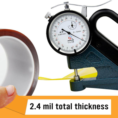High Temp Heavy Duty Polyimide Film Tape 2 Inch By 36 Yard For 3D Printing Soldering And Electronics With 2.4 mil Thickness