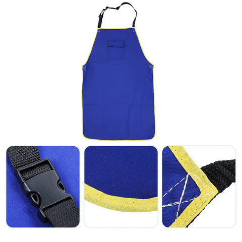 Flame Retardant Welding Apron For Real Welders Boss Level Durable Washable Safety Apron With Adjustable Buckle Front Pockets
