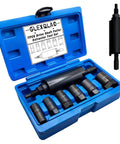 Drive Shaft Puller Extractor Tool Set For Cars, 7 Piece Removal Kit With Six Adapters M16 M20 M22 M24 M27 M30 in blue case