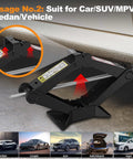Heavy Duty Scissor Car Jack Kit For Tesla And Suv 2.5 Ton Capacity displayed under a vehicle with design for sedans, SUVs, and MPVs.
