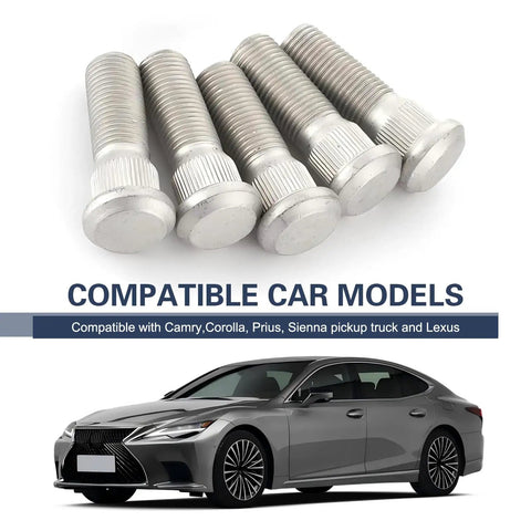 5Pcs Wheel Studs Kit M12x1.5 49mm Long Steel Lug Bolts For Auto Tires For Your Ride with compatible car model list
