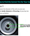 Guide to measure bearing diameter for 4.10/3.50-4 Solid Tire Replacement with 3/4 And 5/8 Bearing, 10 Inch Wheel