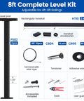 Upgraded 4-8 Ft Black Pre-Crimped Cable Railing Kit With 36 Inch System For Decks And Porches Includes Post And Handrail Easy DIY Install Swagless Design User Guide Complete Set RC01 packaging and components display.