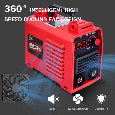Upgraded MMA 250A 110V Welder Kit with IGBT Inverter Digital LCD Display and 360° cooling fan