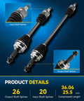 Toyota Front CV Axle Shaft Assembly Fits Corolla 2009-2018 1.8L, Matrix 2003-2013, Vibe 2003-2010 1.8L splines and details