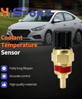 Rock Solid Replacement Engine Coolant Temperature Sensor With Connector 39220-38030 close-up view showing gold and black design.