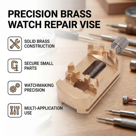 Mini Brass Vise For Watch Repair And Jewelry Engraving Precision Clamping Jaws For Tiny Parts Delicate Hands Tiny Gears Pivot Tubes And Small Components The Handy Pro Grade Watchmakers Tool For Precise Holding, brass vise on workbench