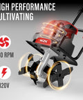 Beast Corded Electric Tiller With 12 Inch Cutting Width And 8 Inch Till Depth, showcasing high performance features, 430 RPM motor.