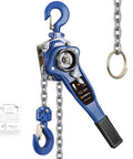 Lever Chain Hoist 3300 Lbs Capacity, 20 Ft Lift, One And A Half Ton Manual Ratchet Chain Puller With G80 Galvanized Chain And Hooks