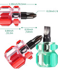 Two Piece Mini Screwdriver Set For Sewing Machines And DIY Fixes, Grab And Go Pocket Tools with chrome vanadium tips and PVC handles