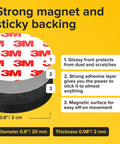 Sticky Magnetic Dots 45 Pack With Adhesive Backing For Fridge Whiteboard Office Crafts School Projects No Fuss Easy Peel And Stick Magnets For Photos Lists And Labels; strong magnet and sticky backing details
