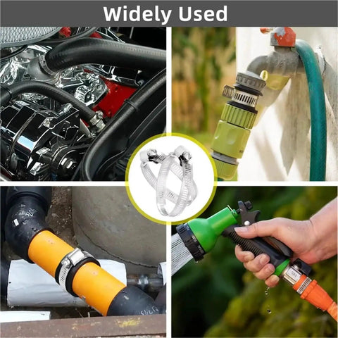 Get That Solid Grip With This 2 Set DIY Hose Clamp Kit Featuring Heavy Duty 304 Stainless Steel Worm Gear Clamps Designed For A Positive Mechanical Lock That Wraps Secure Around Hoses And Stays Firm Under High Pressure Without Slipping So You Can Repair. 2 stainless steel hose clamps used on car and garden hoses