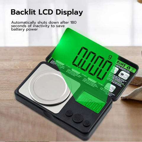 Ultra Portable Micro Gram Scale For Jewelry Powder And Medicine 50g Capacity With 0.001g Readability Digital Precision Balance on wood