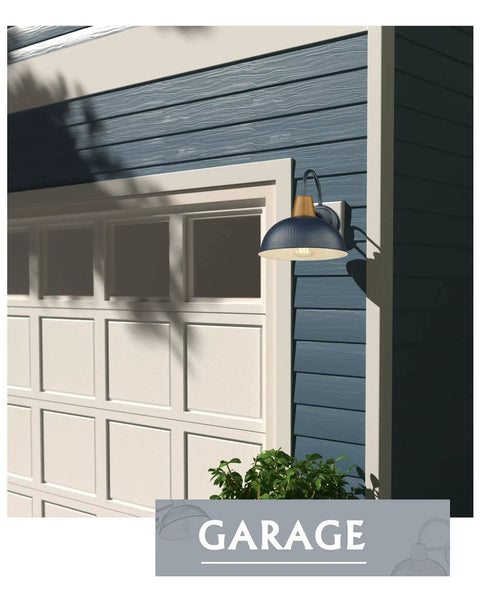 Two Pack Outdoor Wall Sconces Gooseneck Barn Lights With Hammered Metal Blue Shade Weatherproof Exterior Lamps