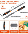 6-inch flat and half round files with anti-slip handles from 9 Piece Model Tools Kit For Car Model Building And Repairing