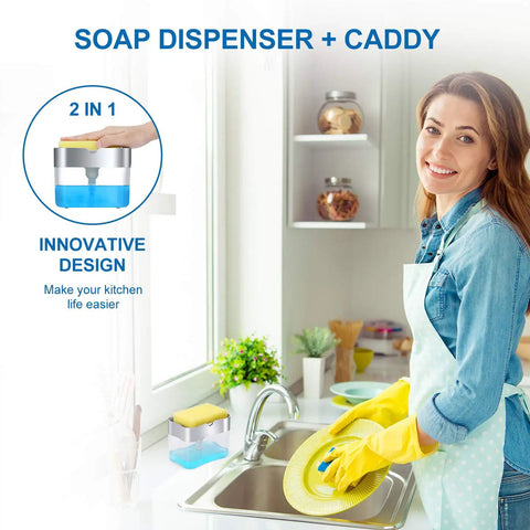 Woman using New 2026 Version Soap Dispenser With Added Features For No Fuss Effortless Dish Soap Dispensing In Your Kitchen Sink