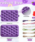 Silicone Grape Soap Mold Kit With Six Colorful Cords And Two Threading Tools for Realistic Grape Soaps, showing size details