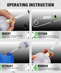 Heavy Duty 500cc Fluid Extractor and Fill Pump for Cars and Lawn Mowers operation instructions with hose and adaptor details