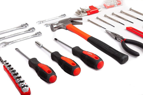 148 Piece Automotive And Household Tool Set For DIY Enthusiasts And Car Lovers Durable Heat Treated Tools displayed on white