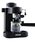 Electric Espresso Cappuccino Maker With Milk Frother, 4 Cup Capacity, Black Coffee Machine For Home Barista Experience