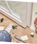 Installing heavy duty sliding door rollers with U shaped track for smooth motion on a sliding door.