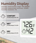 Six Pack Mini Humidity Meter Hygrometer Digital Temperature And Humidity Monitor For Home Office Garden And Basement Easy Readouts With Three Comfort Level Indicators, white ABS case
