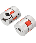 Plum Shaped Flexible Shaft Coupling 8mm To 14mm Or 10mm To 14mm Bore Aluminum Alloy Body With Polyurethane Sleeve