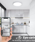 12 Inch LED Flush Mount Ceiling Light Fixture Ultra Bright Non Dimmable 28W 5000K Daylight 3200 Lumens installed in kitchen