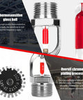 Three Pack Pendant Style Fire Sprinkler Heads Quick Response Sixty Eight Degree Water Spray Down showing thermosensitive glass ball and chrome plating