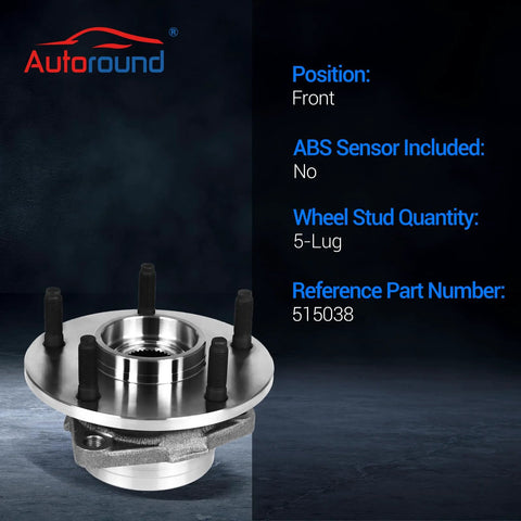 Beefy Front Wheel Bearing And Hub Assembly For 2000 2001 Dodge Ram 1500 4WD Front Left And Right 5 Lug Non ABS 515038