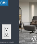 Decorator Wall Plates 50 Pack Outlet Covers For 1-Gang Switches 2.76 X 4.5 Standard Size White UL Listed mounted on wall