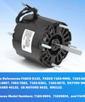 General Purpose Shaded Pole Motor 1/20 HP 1550 RPM Open Ventilated side view replacement for Fasco D132 and Dayton 161M08