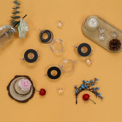 4 Pack Round Push Button Switch Protectors For 22mm Diameter Emergency Stop Buttons with clear plastic guard covers.