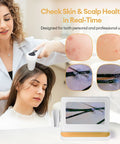 11 Inch HD Scalp Analysis Machine With 50x And 200x Lenses Digital Scalp Microscope in use for hair and skin health check