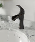 Jaida Single Handle Bathroom Sink Faucet With Waterfall Spout Deck Mounted Single Hole Installation Tuscan Bronze Finish