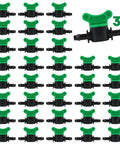 Quarter Inch Drip Irrigation Valves Set Of 30 Barbed Shut Off Switches For Four To Seven Millimeter Tubing Water Flow Control Garden Irrigation Parts Green