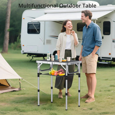 Folding Camping Table With Aluminum Build 24 Inch By 16 Inch Portable Table Lightweight Yet Sturdy Waterproof For Outdoor Use