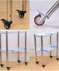 Beefed Up Polyurethane Caster Wheels With Dual Brakes Set Of Four For Workbenches Trolleys And Furniture on stainless steel legs
